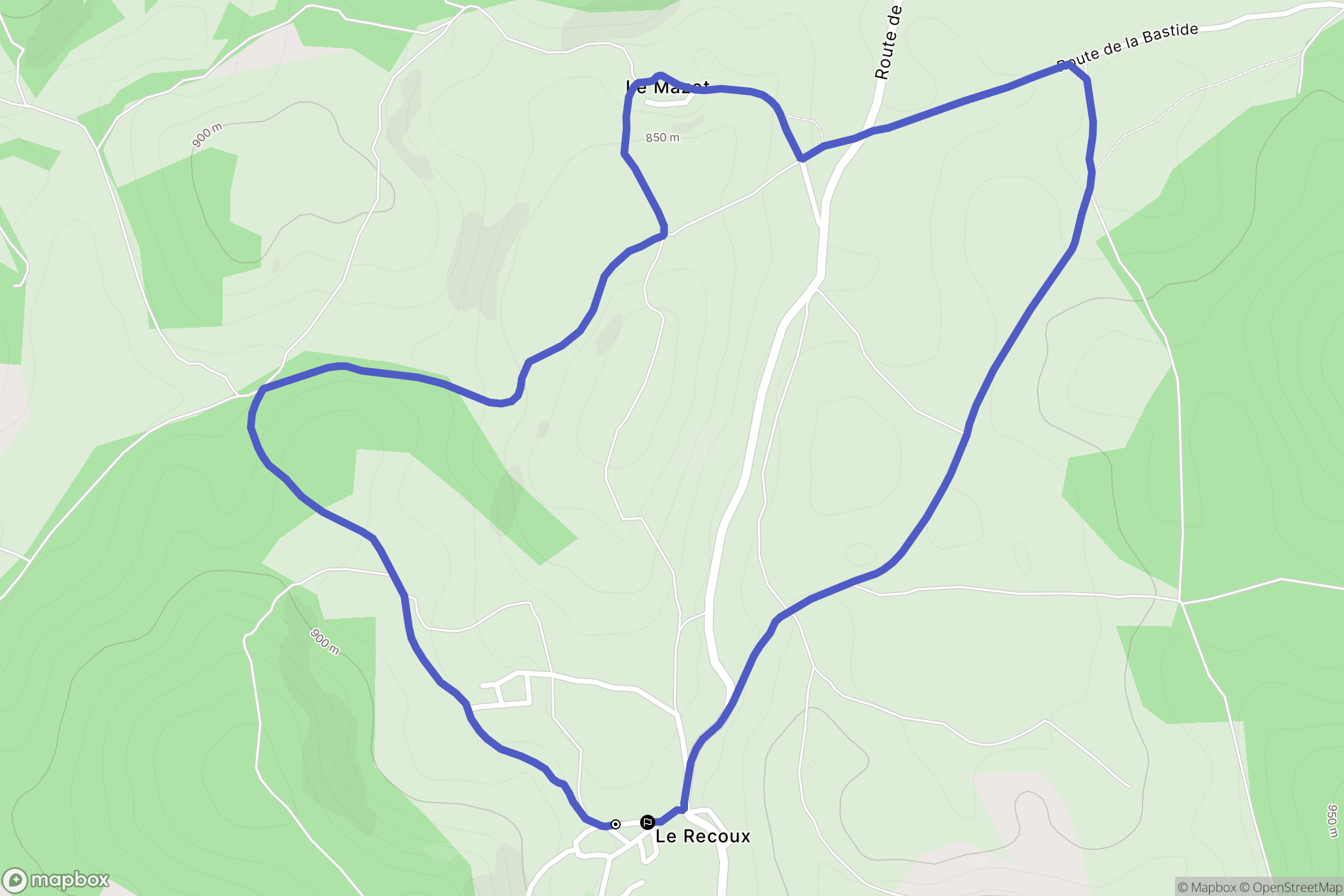 Massegros Causses Gorges : carte du parcours de randonnée - France
