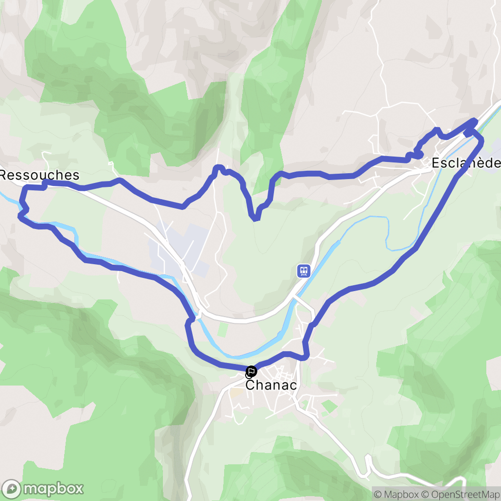 Chanac : carte du parcours de randonnée - France