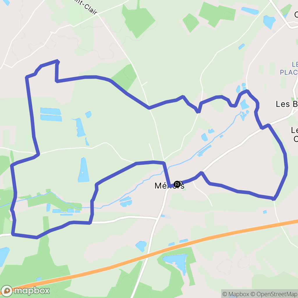 Méhers : carte du parcours de randonnée - France