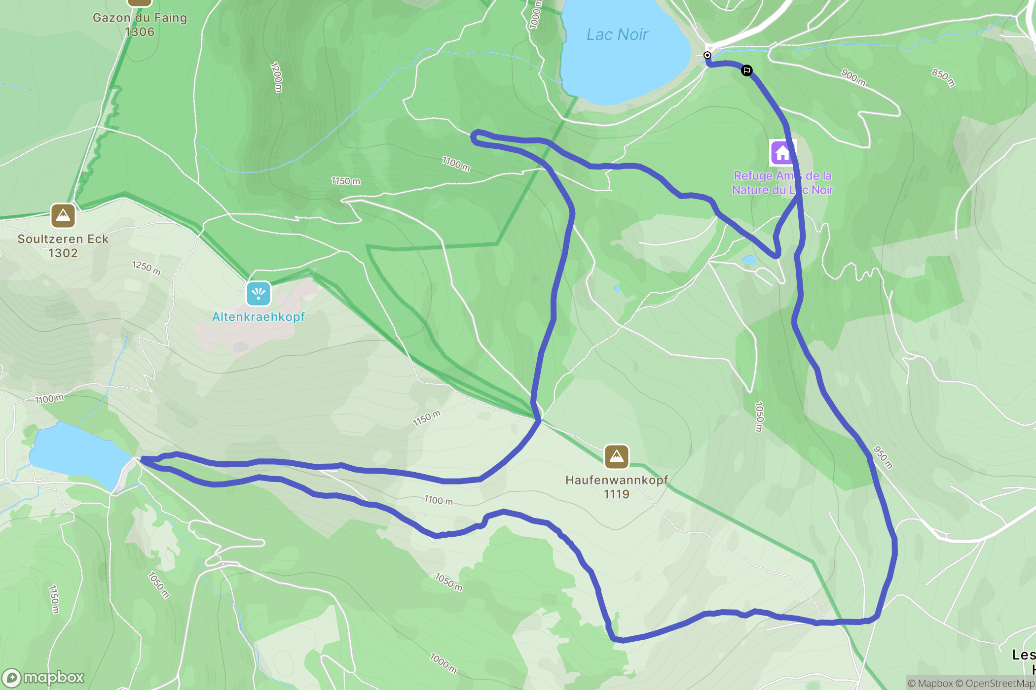 Orbey : carte du parcours de randonnée - France