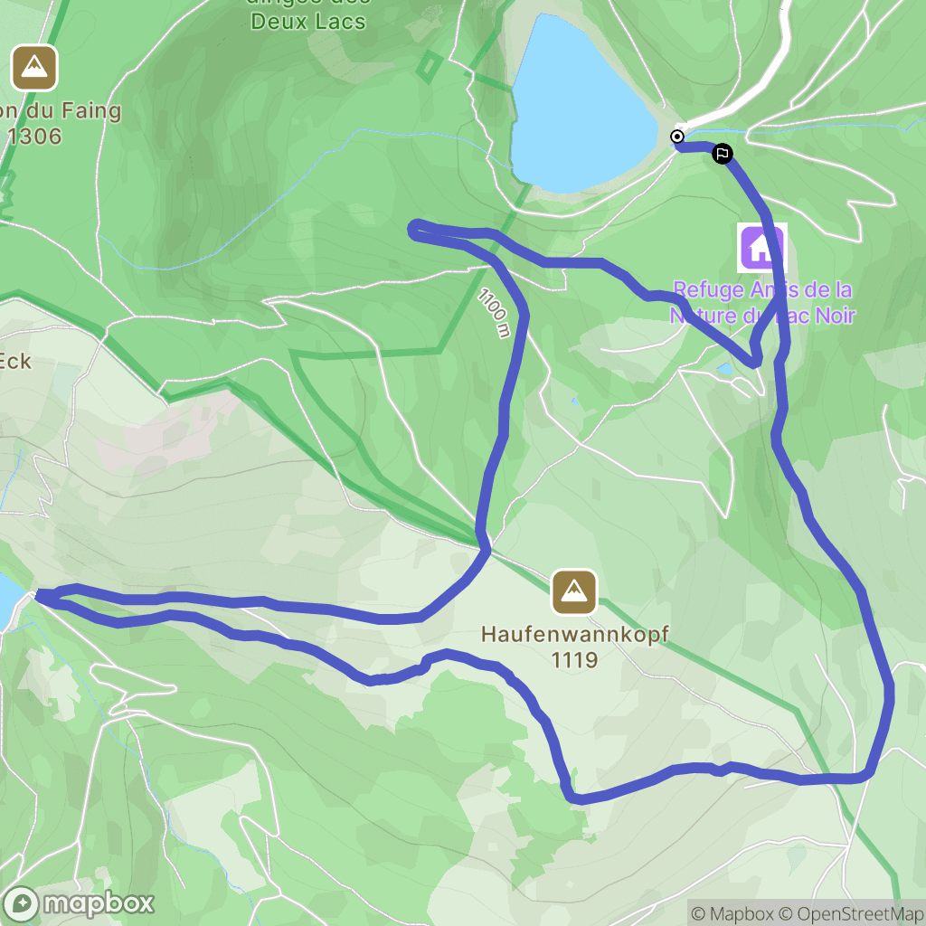 Orbey : carte du parcours de randonnée - France