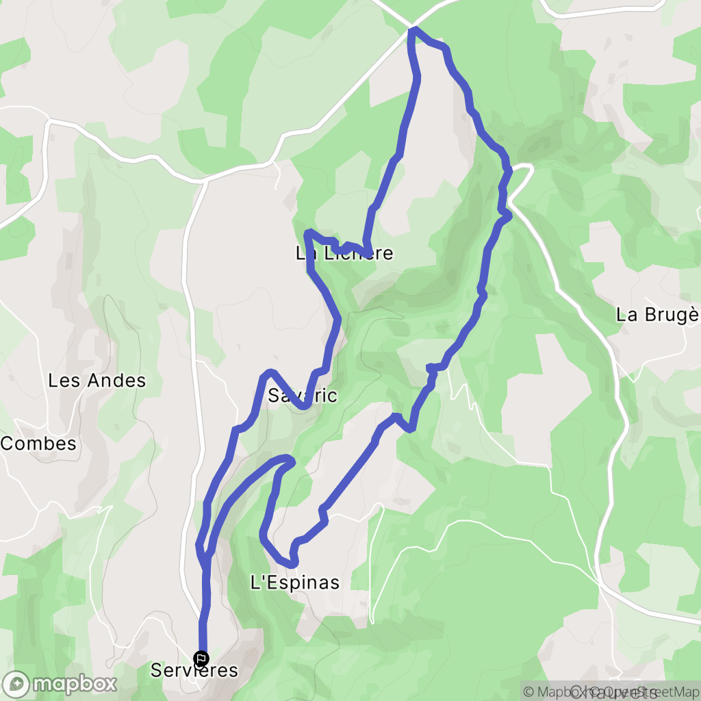 Monts-de-Randon : carte du parcours de randonnée - France