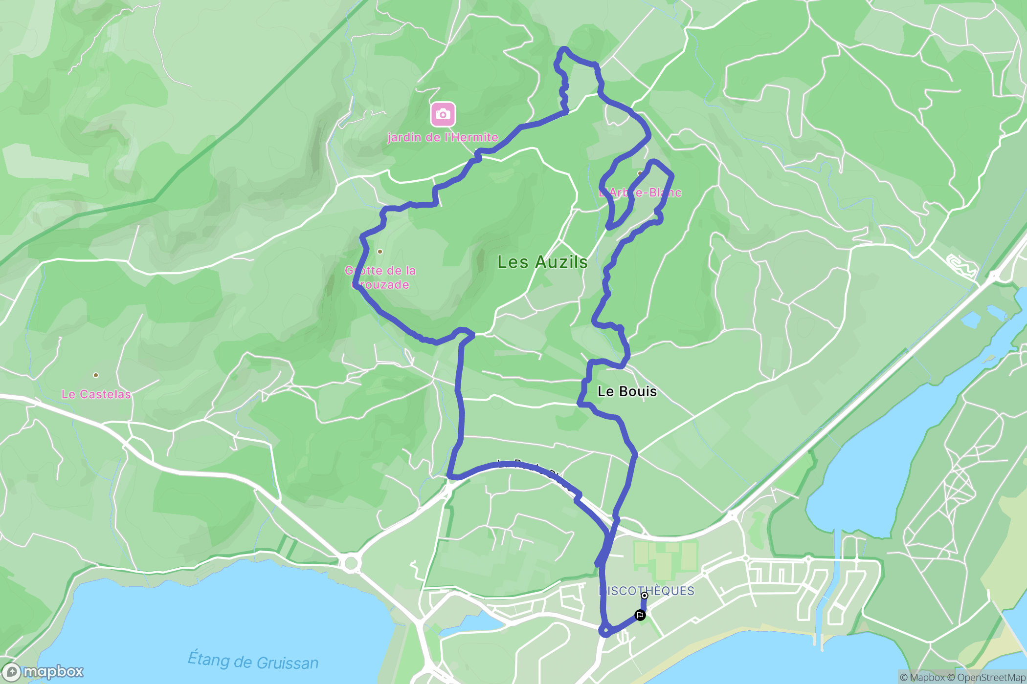 Gruissan : carte du parcours de randonnée - France