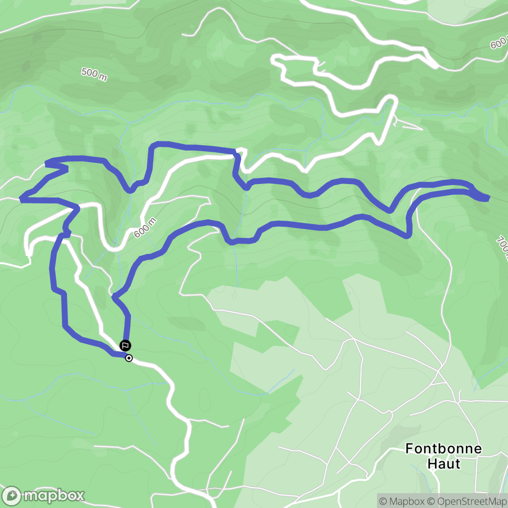 Fontrieu : carte du parcours de randonnée - France