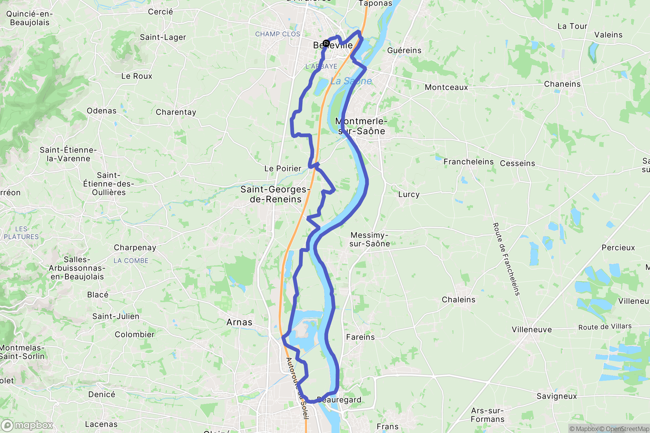 Belleville : carte du parcours de randonnée - France