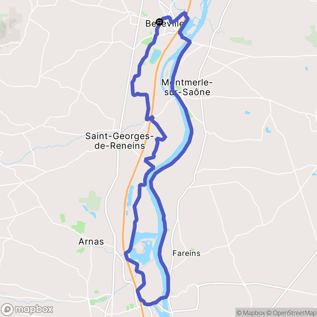 Belleville : carte du parcours de randonnée - France