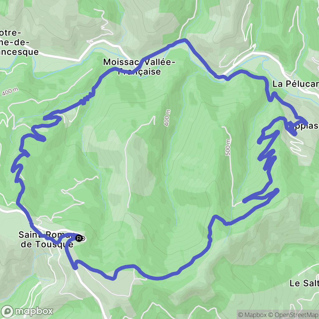 Moissac-Vallée-Française : carte du parcours de randonnée - France