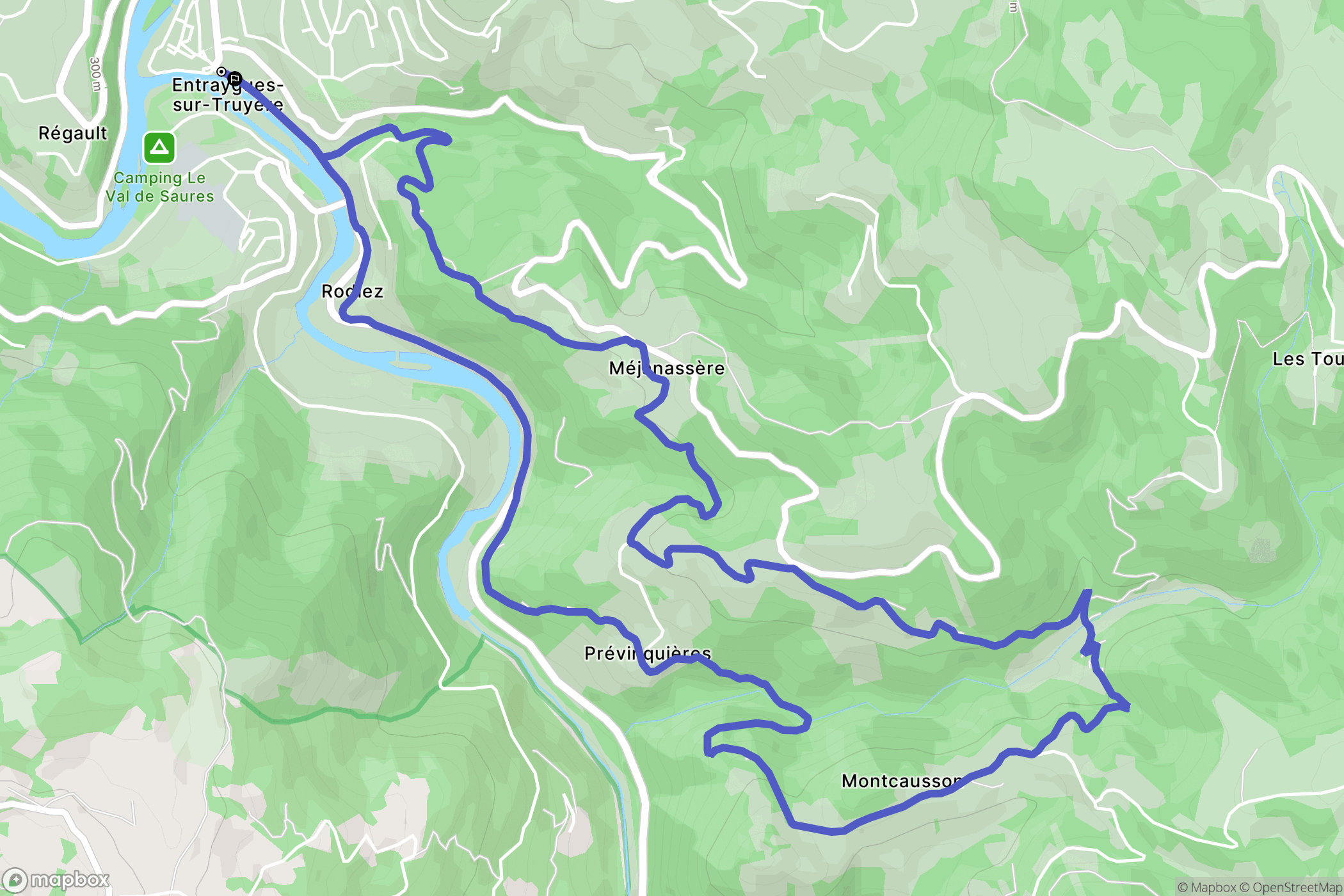 Entraygues-sur-Truyère : carte du parcours de randonnée - France
