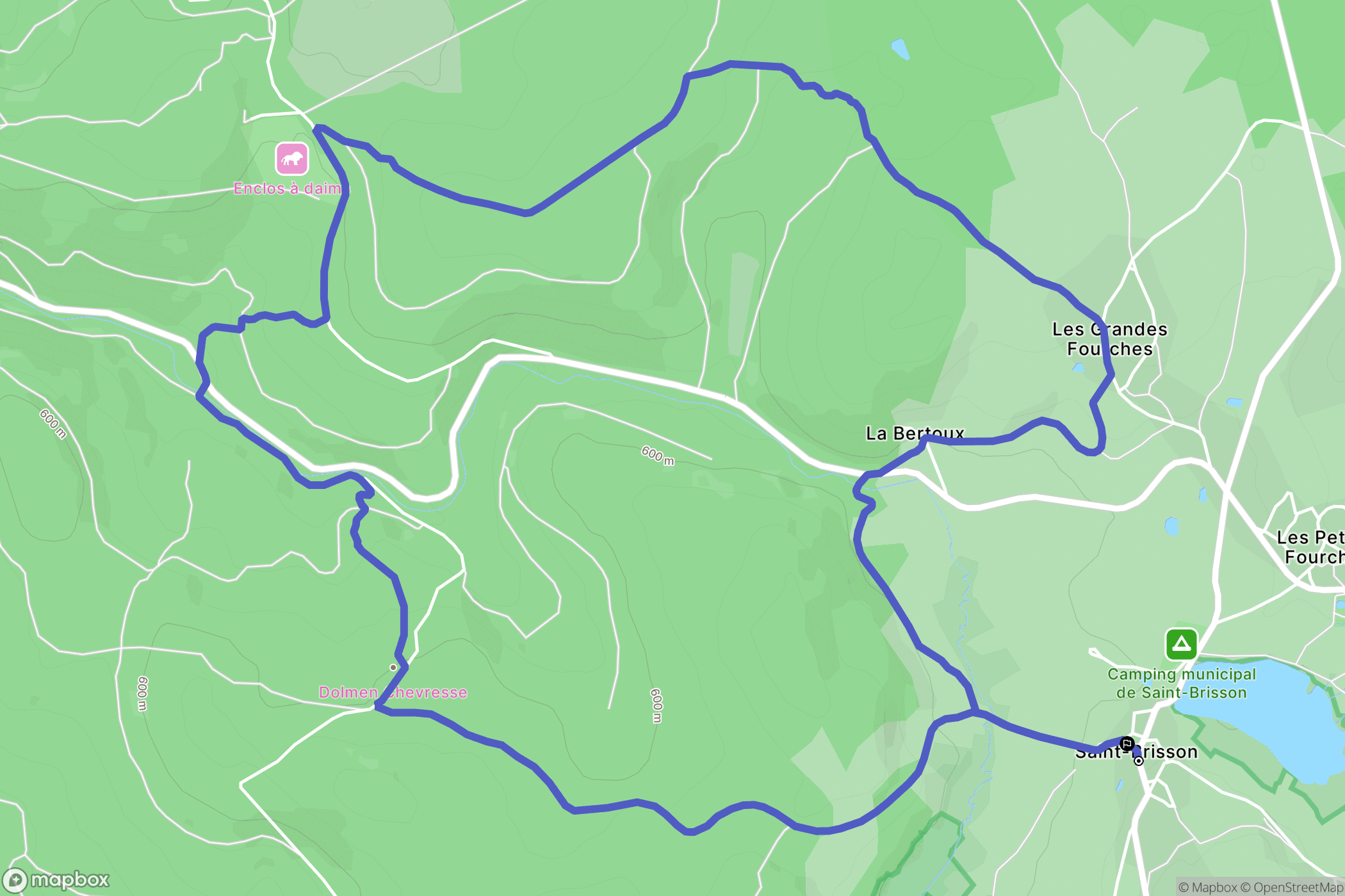 Saint-Brisson : carte du parcours de randonnée - France