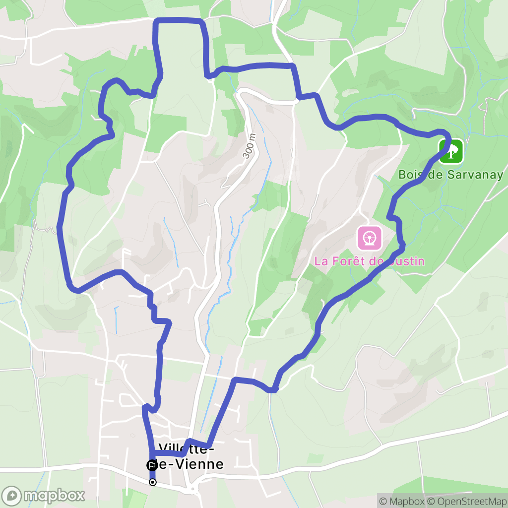 Villette-de-Vienne : carte du parcours de randonnée - France