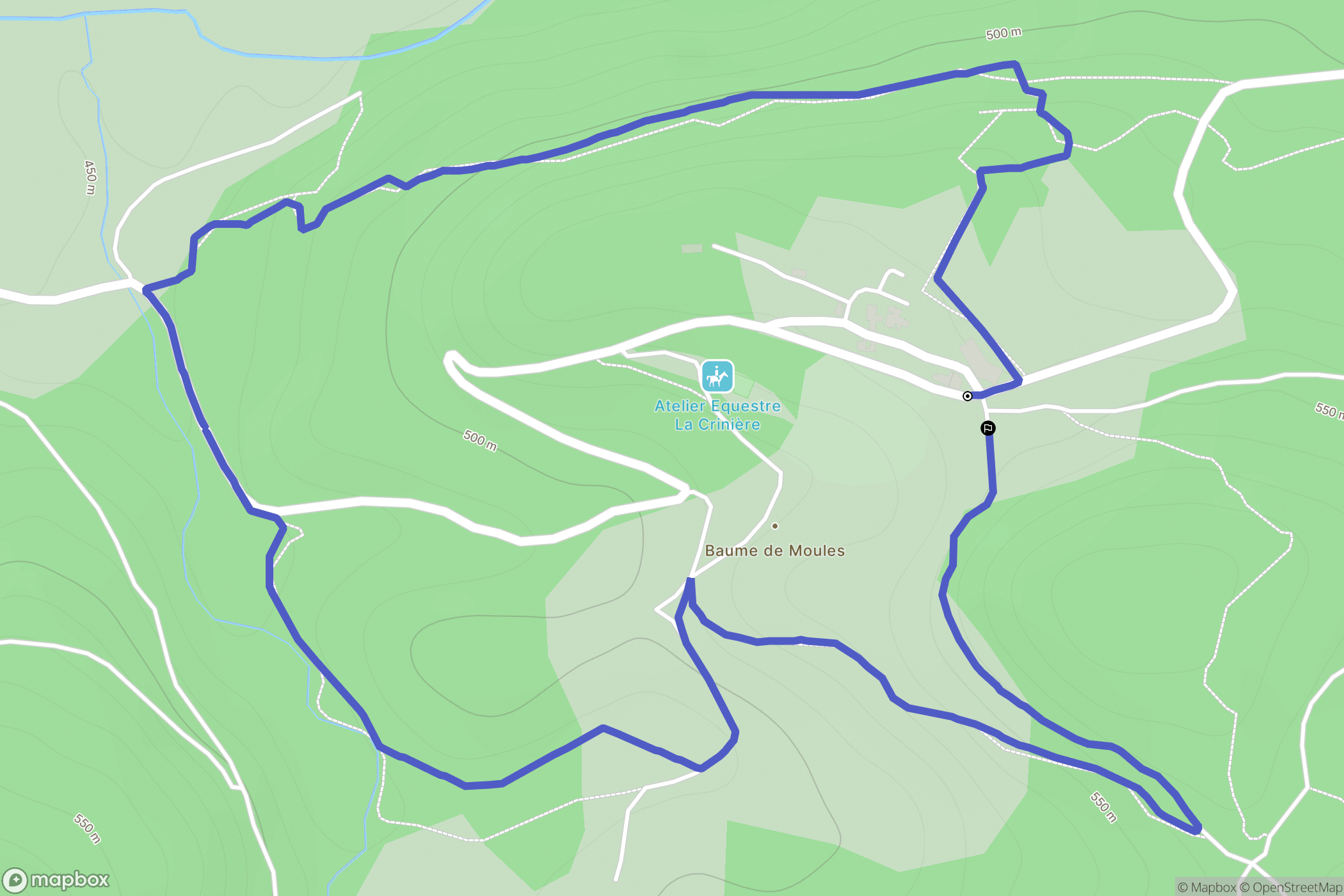Fondamente : carte du parcours de randonnée - France