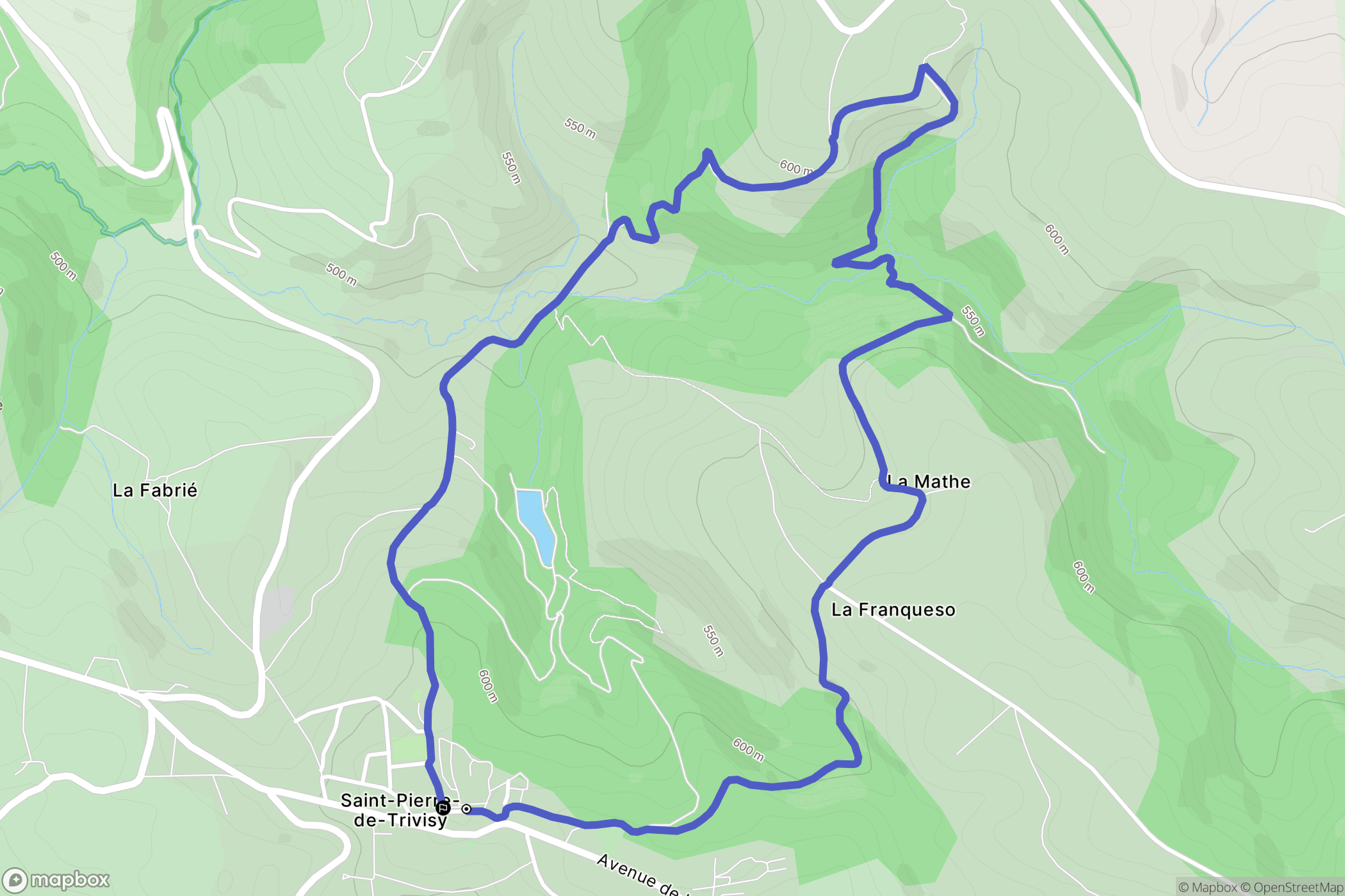 Saint-Pierre-de-Trivisy : carte du parcours de randonnée - France