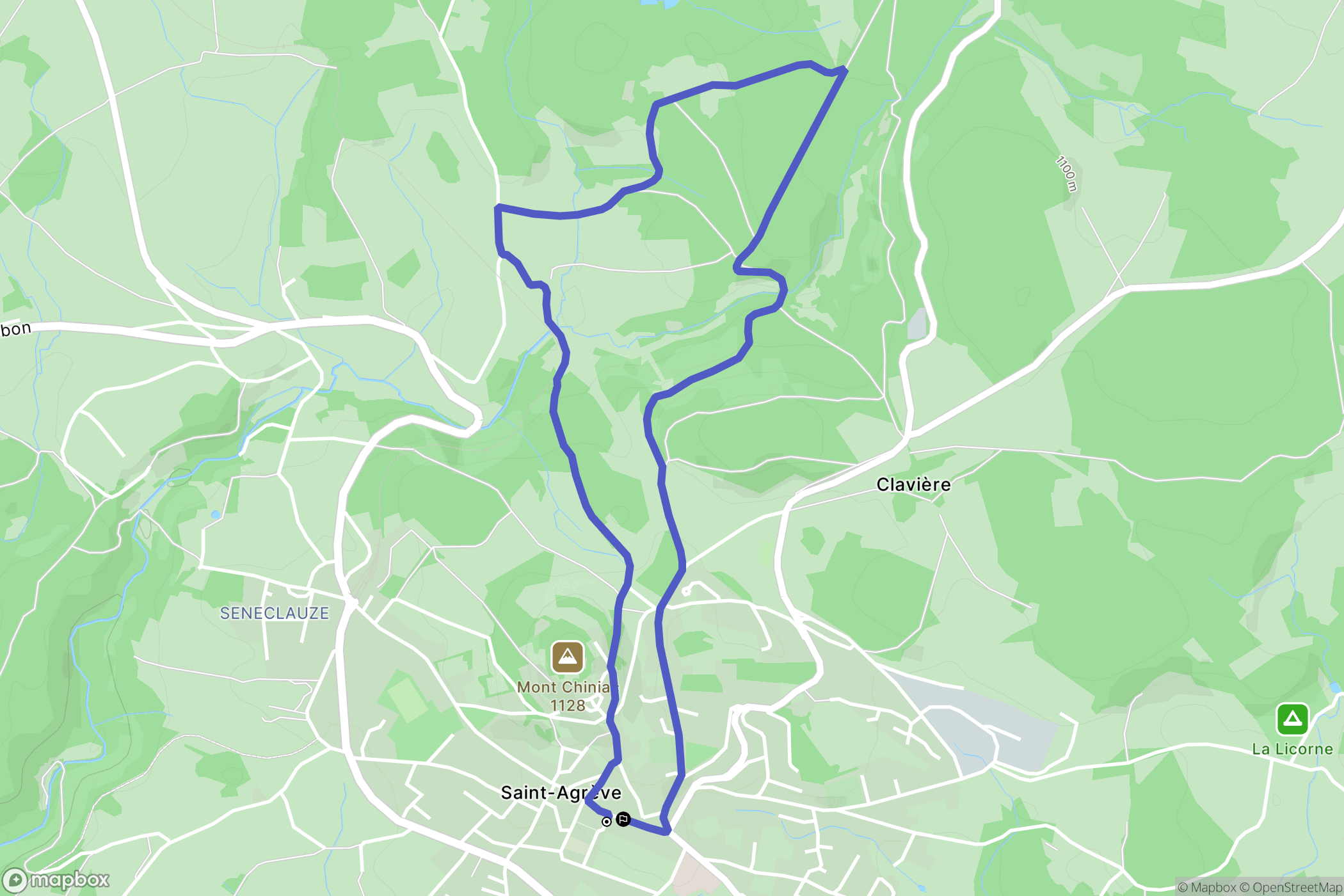 Saint-Agrève : carte du parcours de randonnée - France