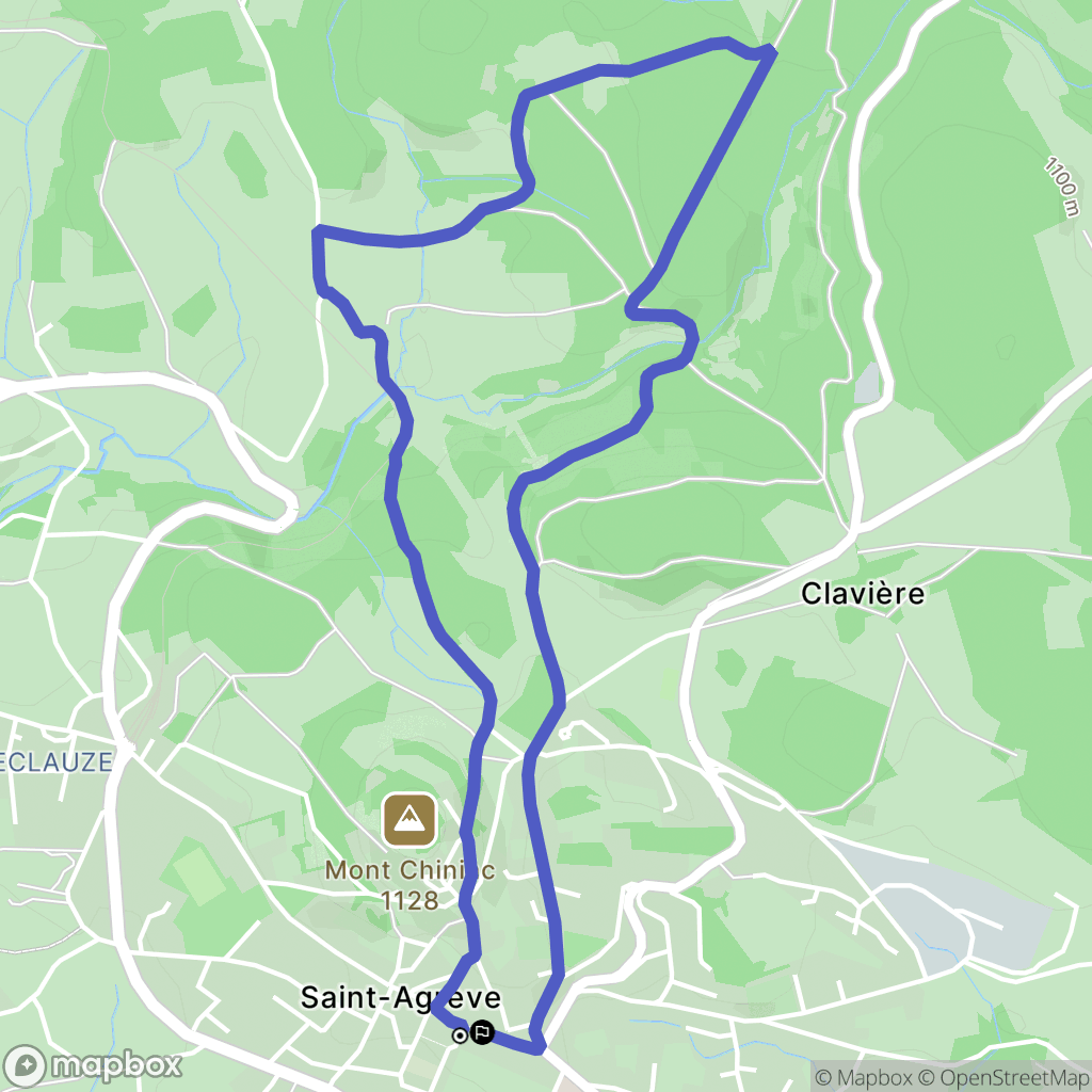 Saint-Agrève : carte du parcours de randonnée - France