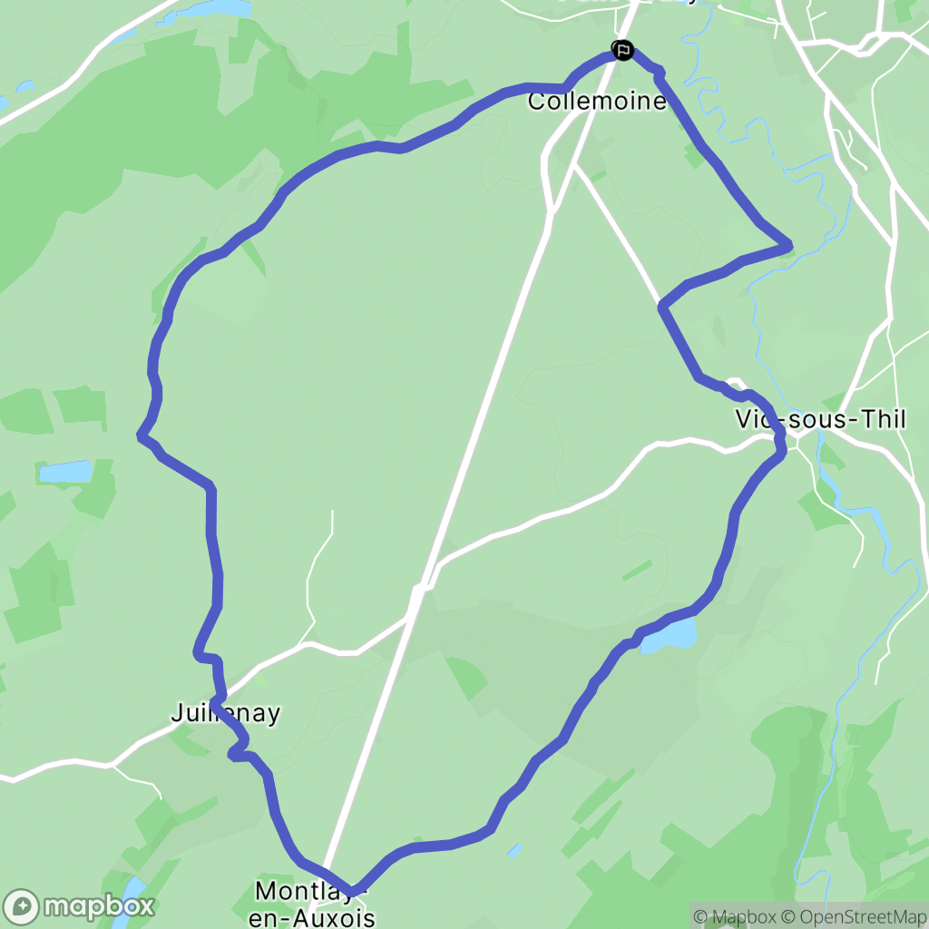 Aisy-sous-Thil : carte du parcours de randonnée - France