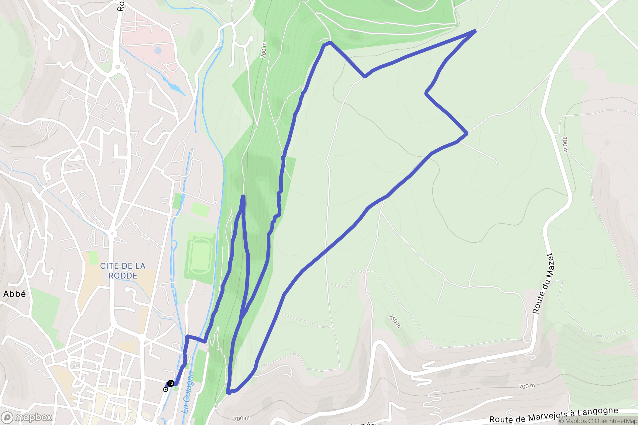 Marvejols : carte du parcours de randonnée - France