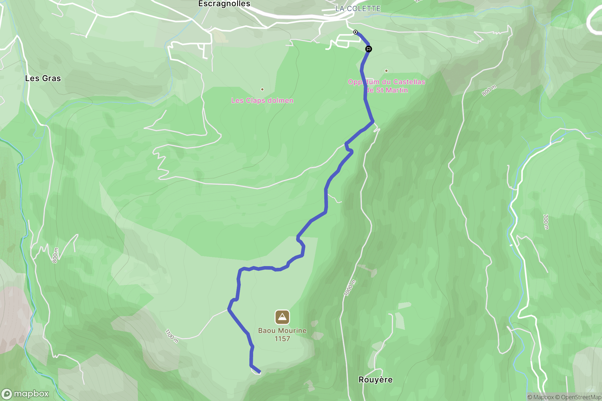 Escragnolles : carte du parcours de randonnée - France