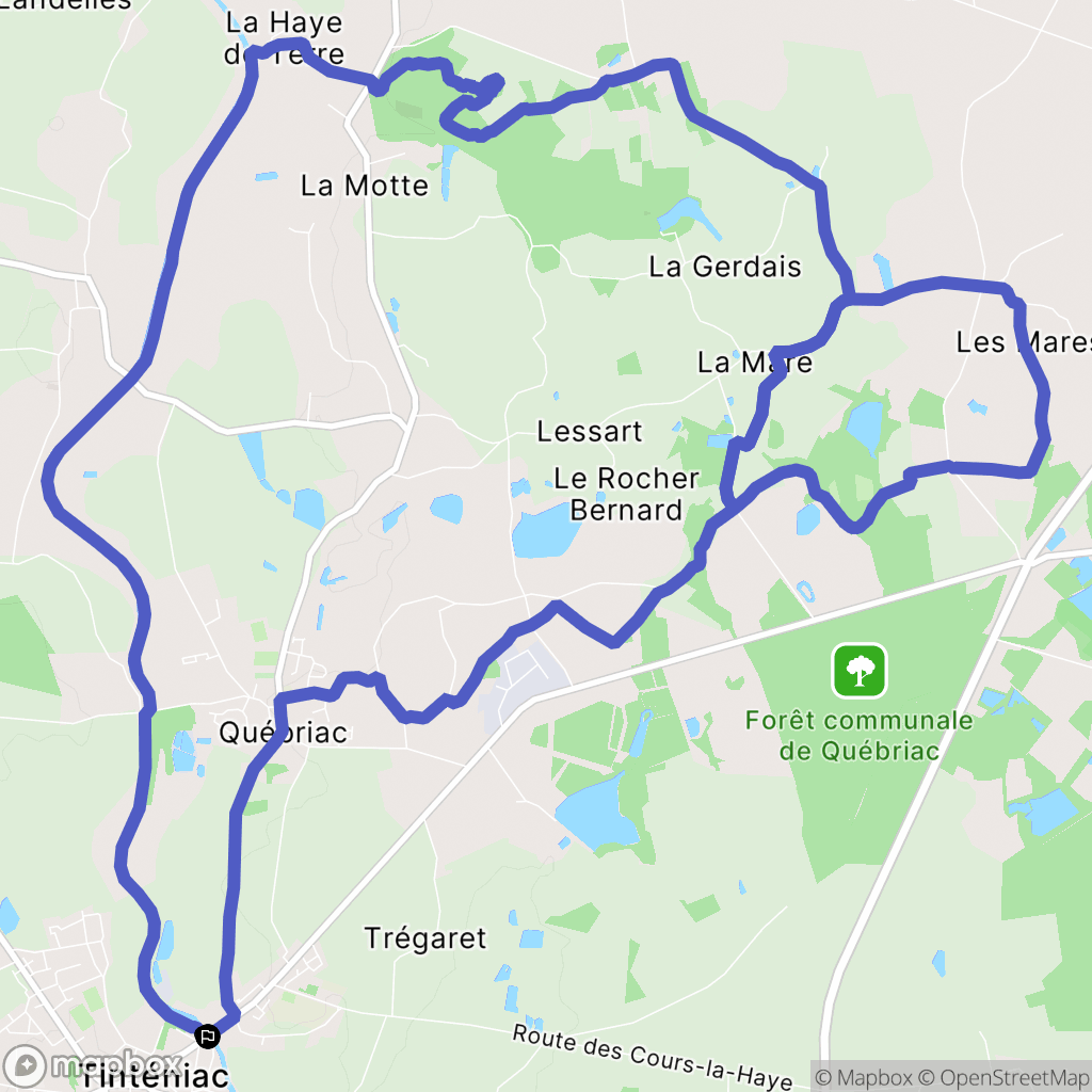 Tinténiac : carte du parcours de randonnée - France