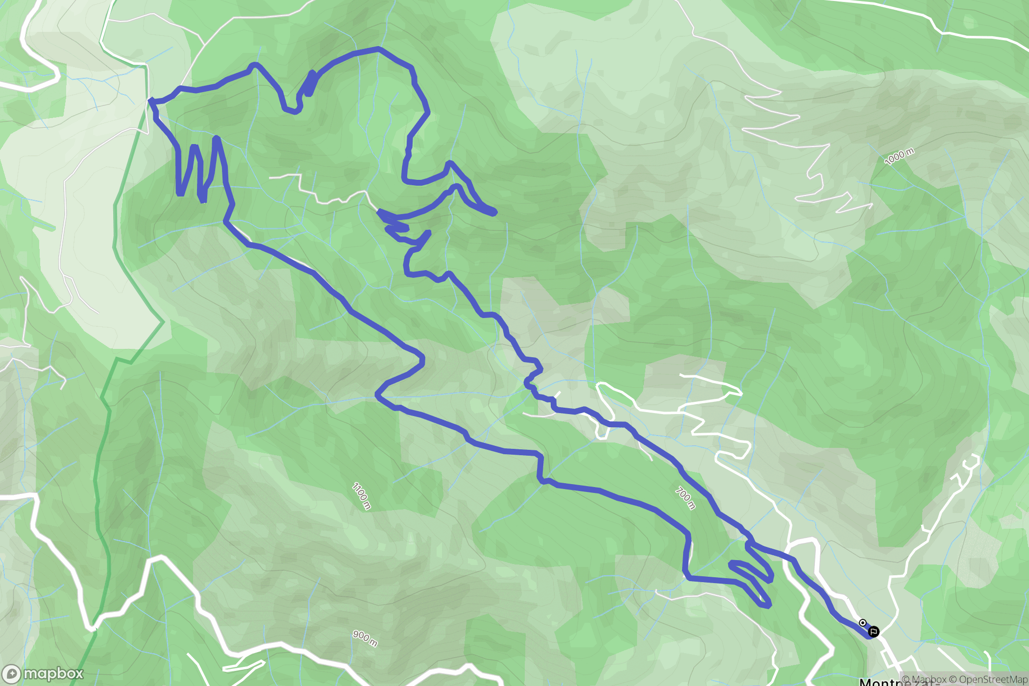 Montpezat-sous-Bauzon : carte du parcours de randonnée - France