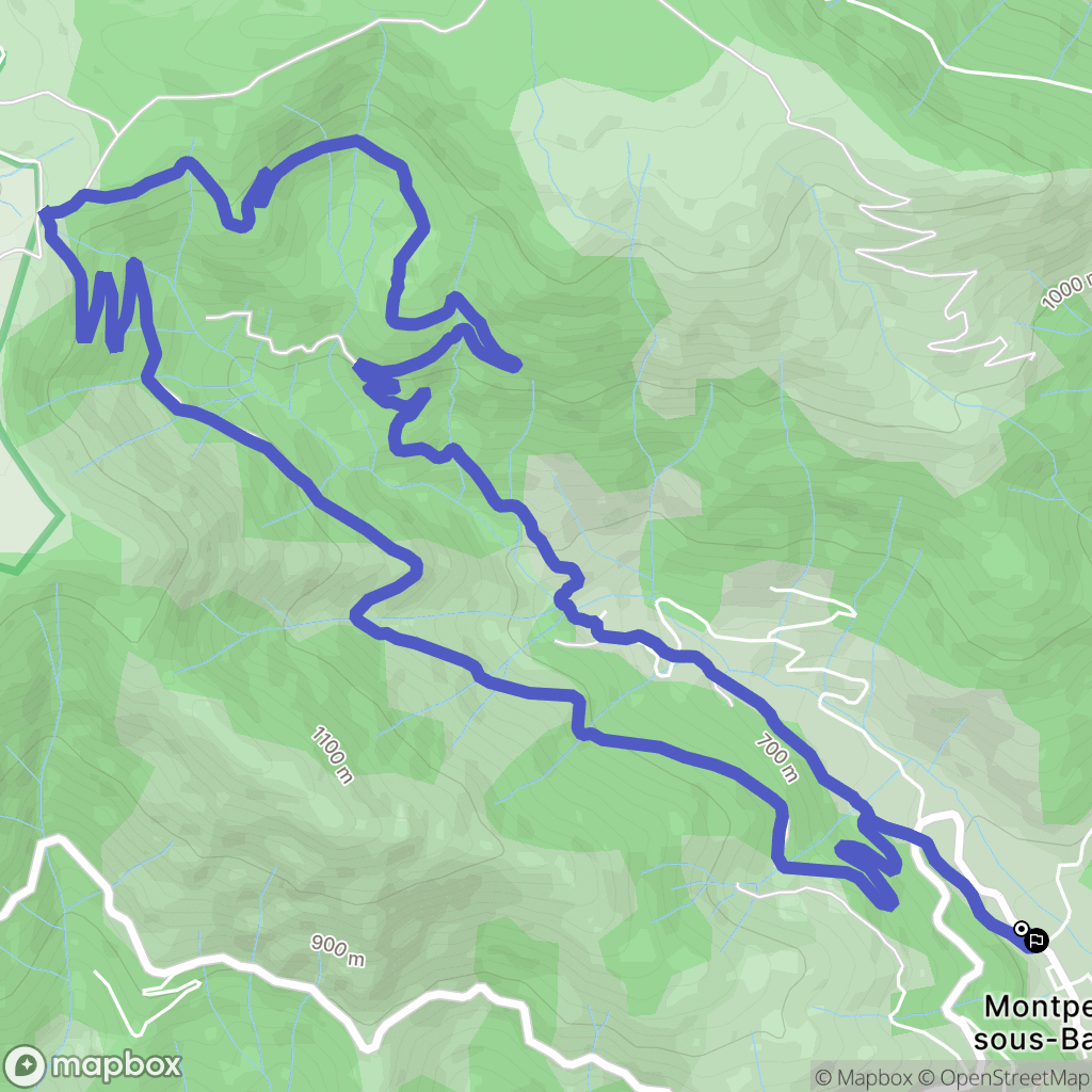 Montpezat-sous-Bauzon : carte du parcours de randonnée - France