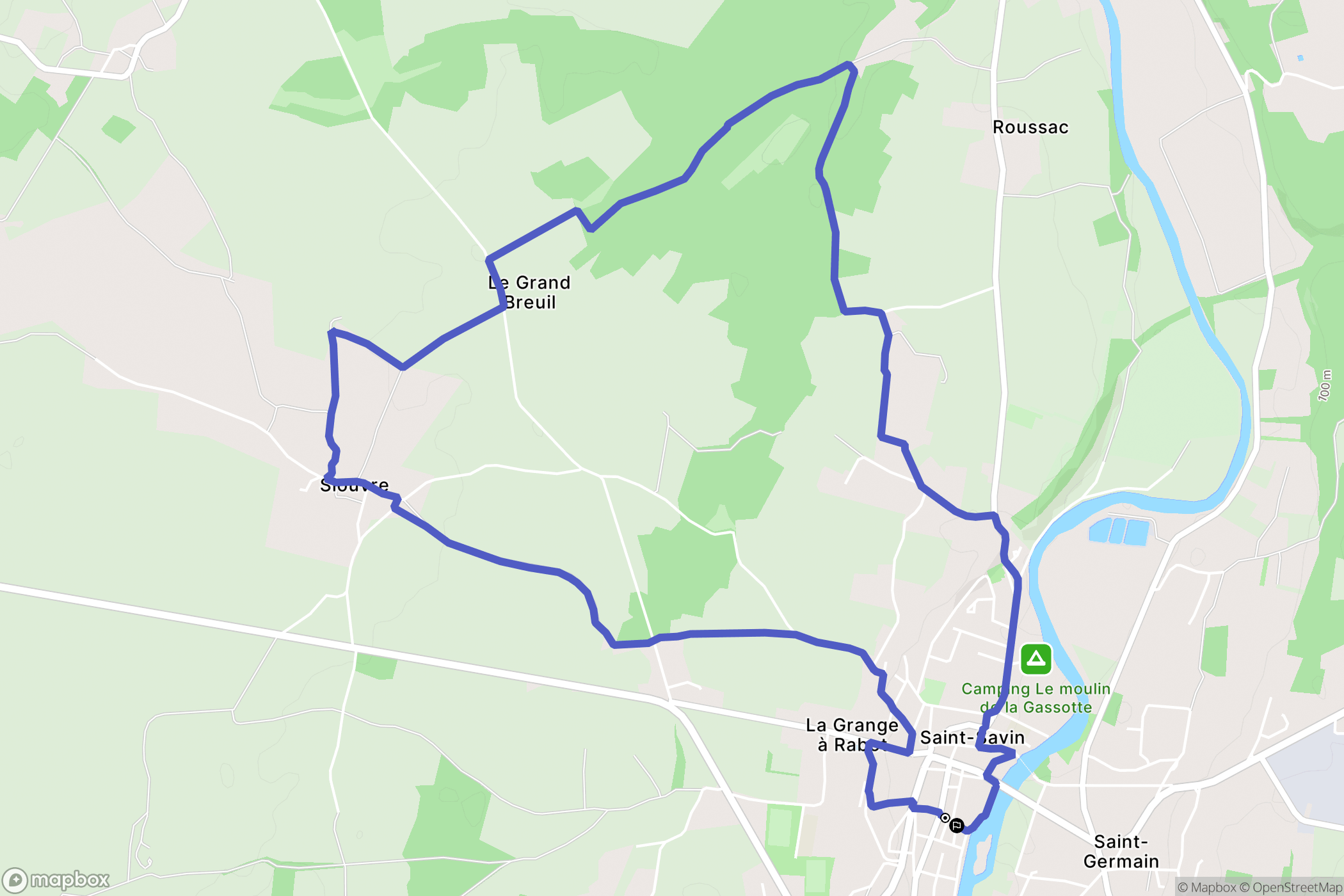 Saint-Savin : carte du parcours de randonnée - France