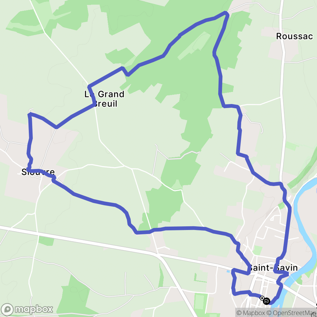 Saint-Savin : carte du parcours de randonnée - France