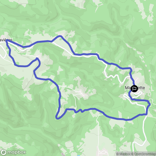 Malvalette : carte du parcours de randonnée - France