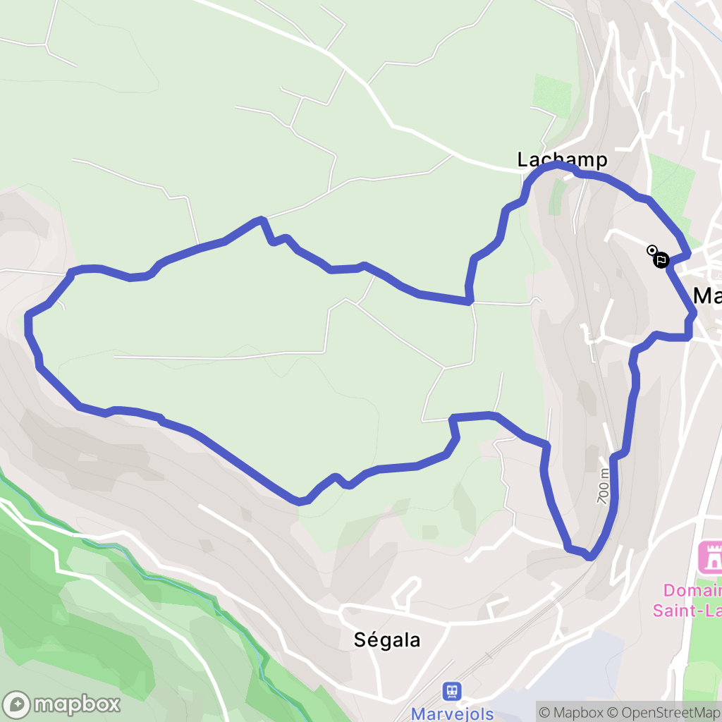 Marvejols : carte du parcours de randonnée - France