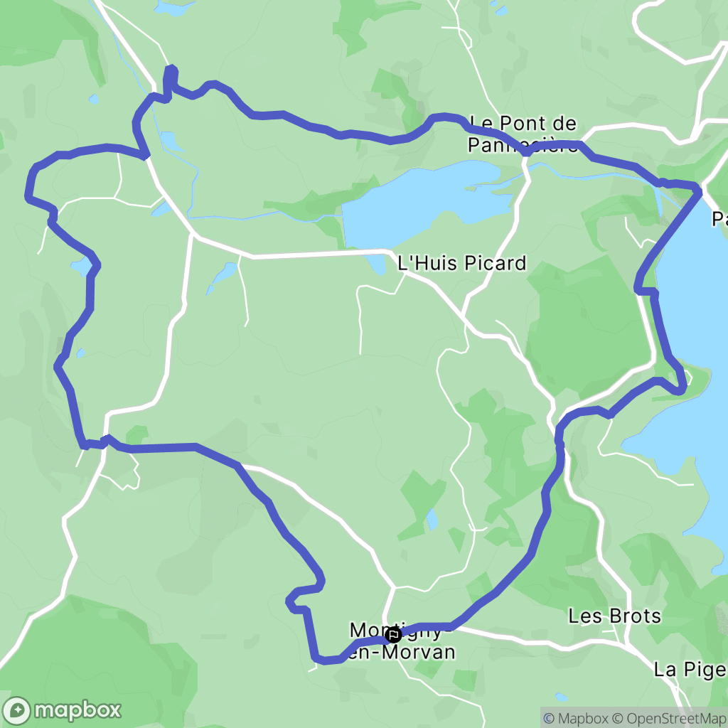 Montigny en Morvan : carte du parcours de randonnée - France
