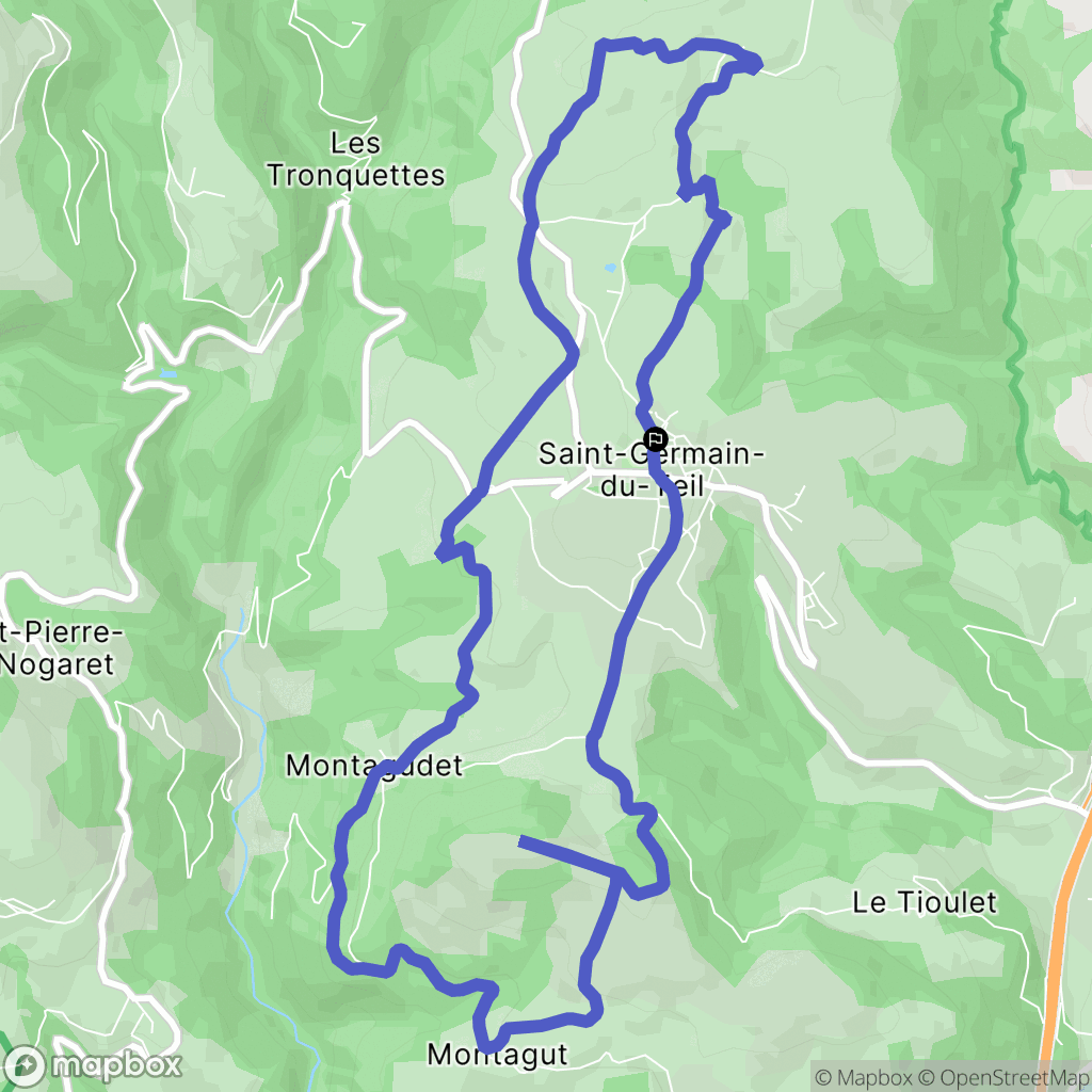 Saint-Germain-du-Teil : carte du parcours de randonnée - France