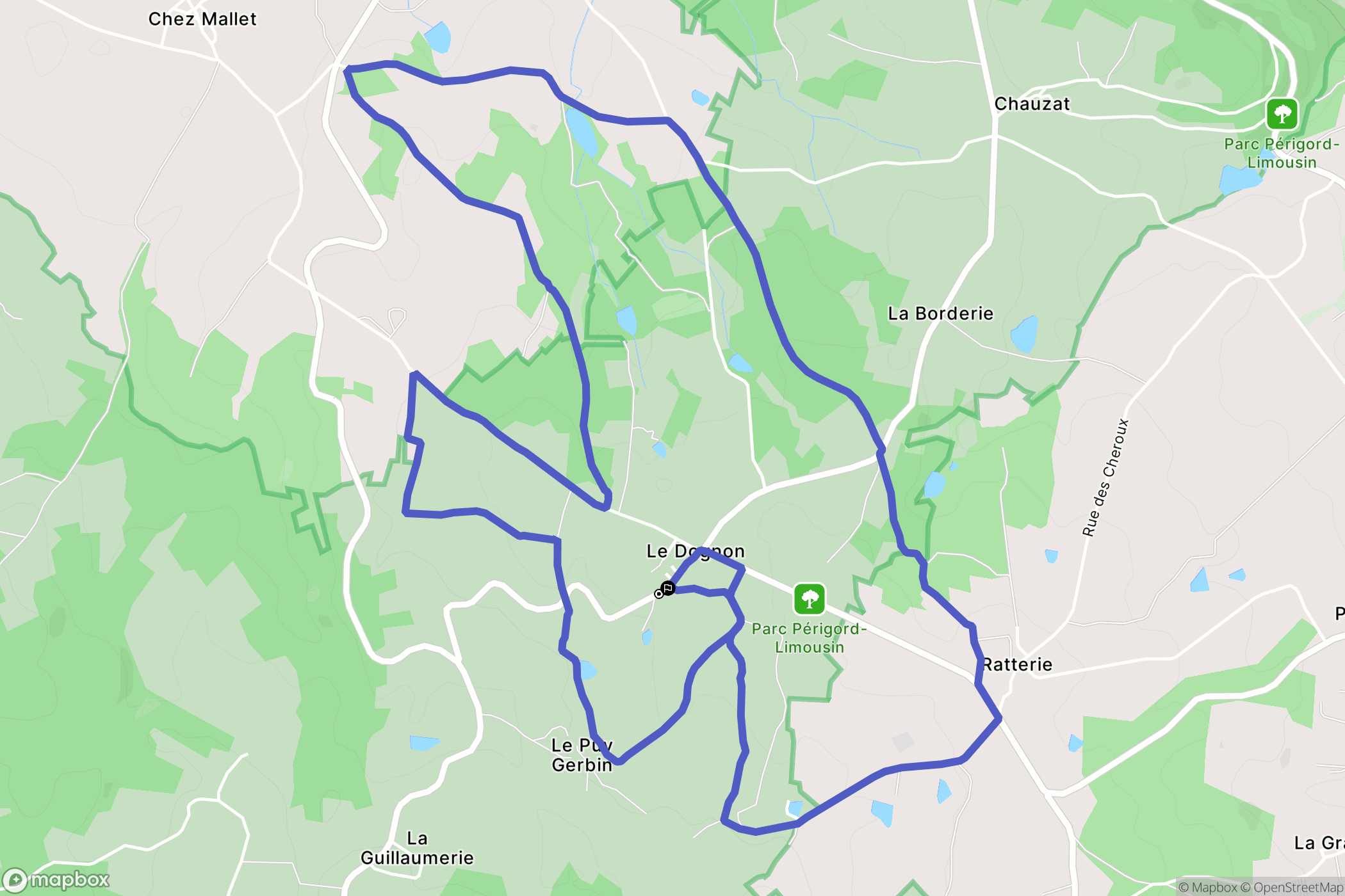 Sainte-Marie-de-Vaux : carte du parcours de randonnée - France