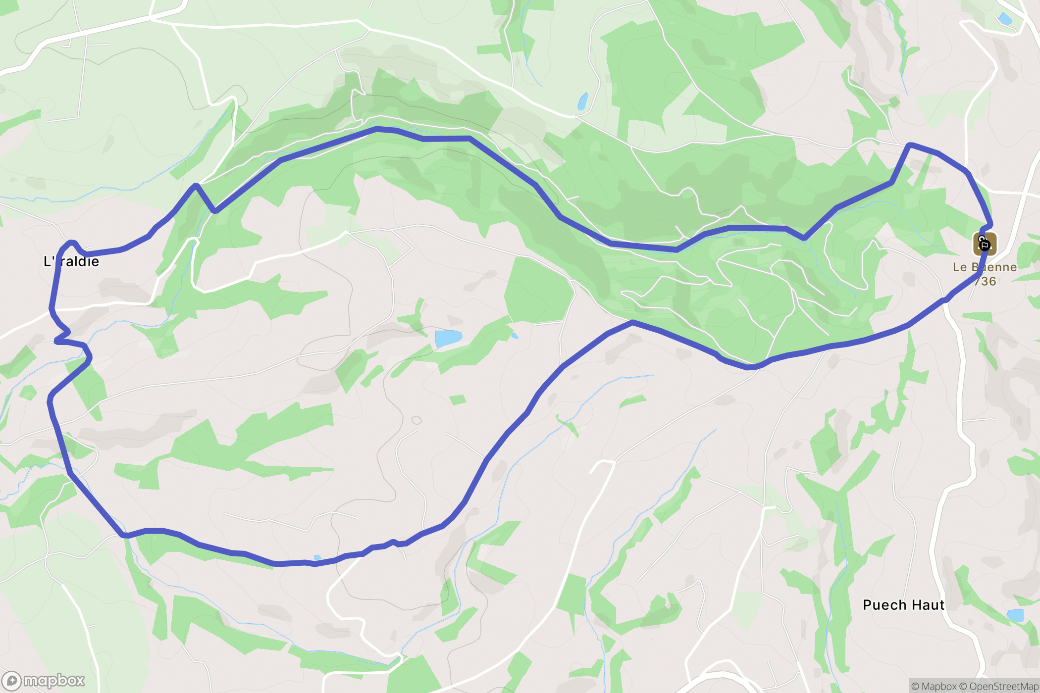 Clairvaux-d'Aveyron : carte du parcours de randonnée - France