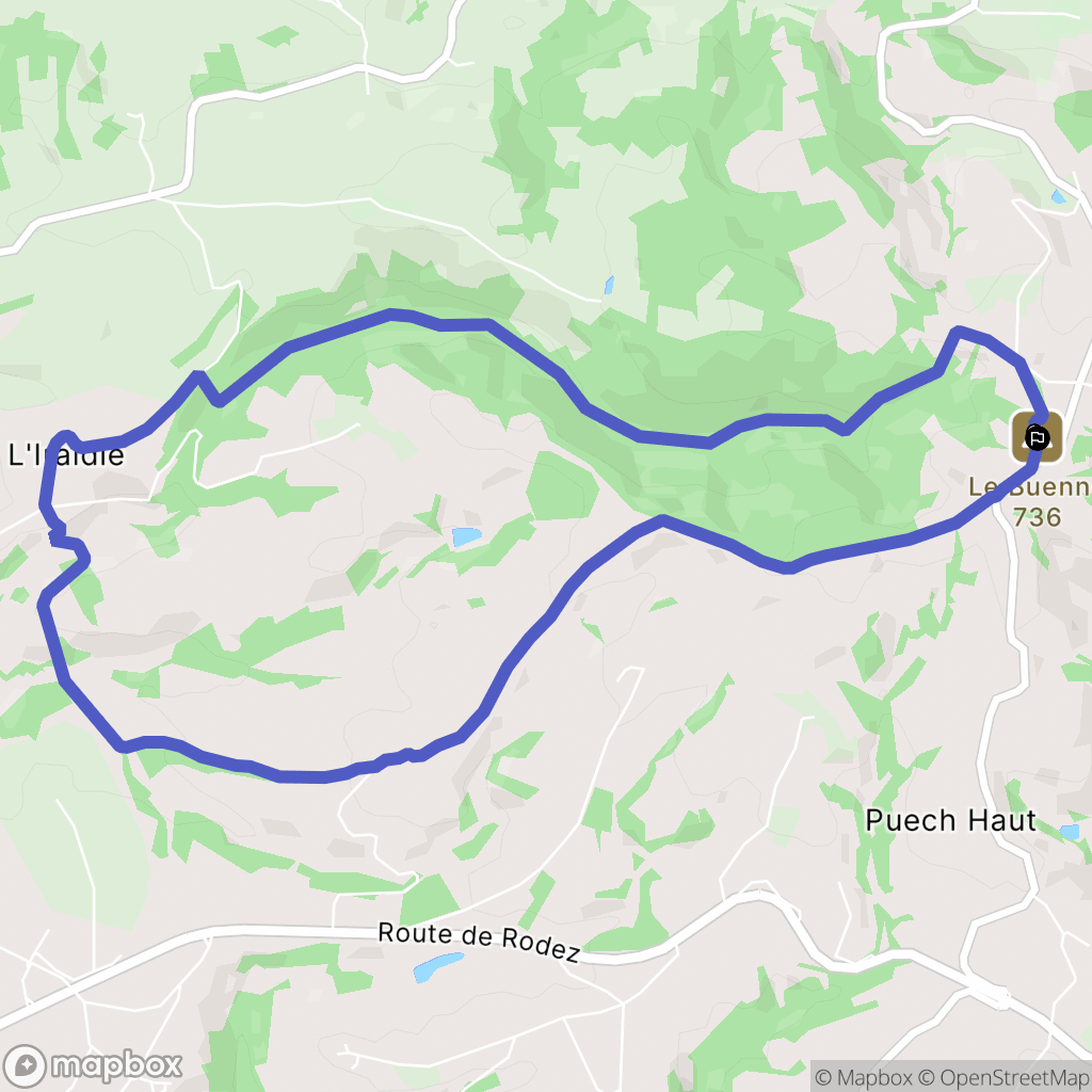 Clairvaux-d'Aveyron : carte du parcours de randonnée - France