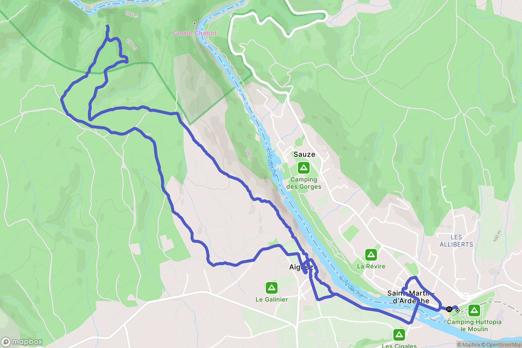 Saint-Martin-d'Ardèche : carte du parcours de randonnée - France