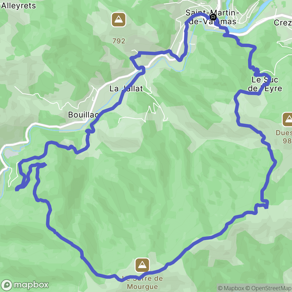 Saint-Martin-de-Valamas : carte du parcours de randonnée - France