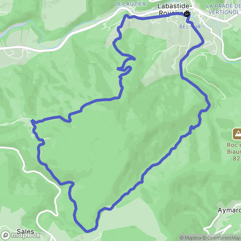 Labastide-Rouairoux : carte du parcours de randonnée - France