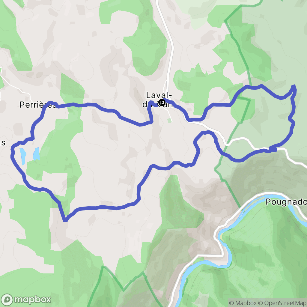 Laval-du-Tarn : carte du parcours de randonnée - France