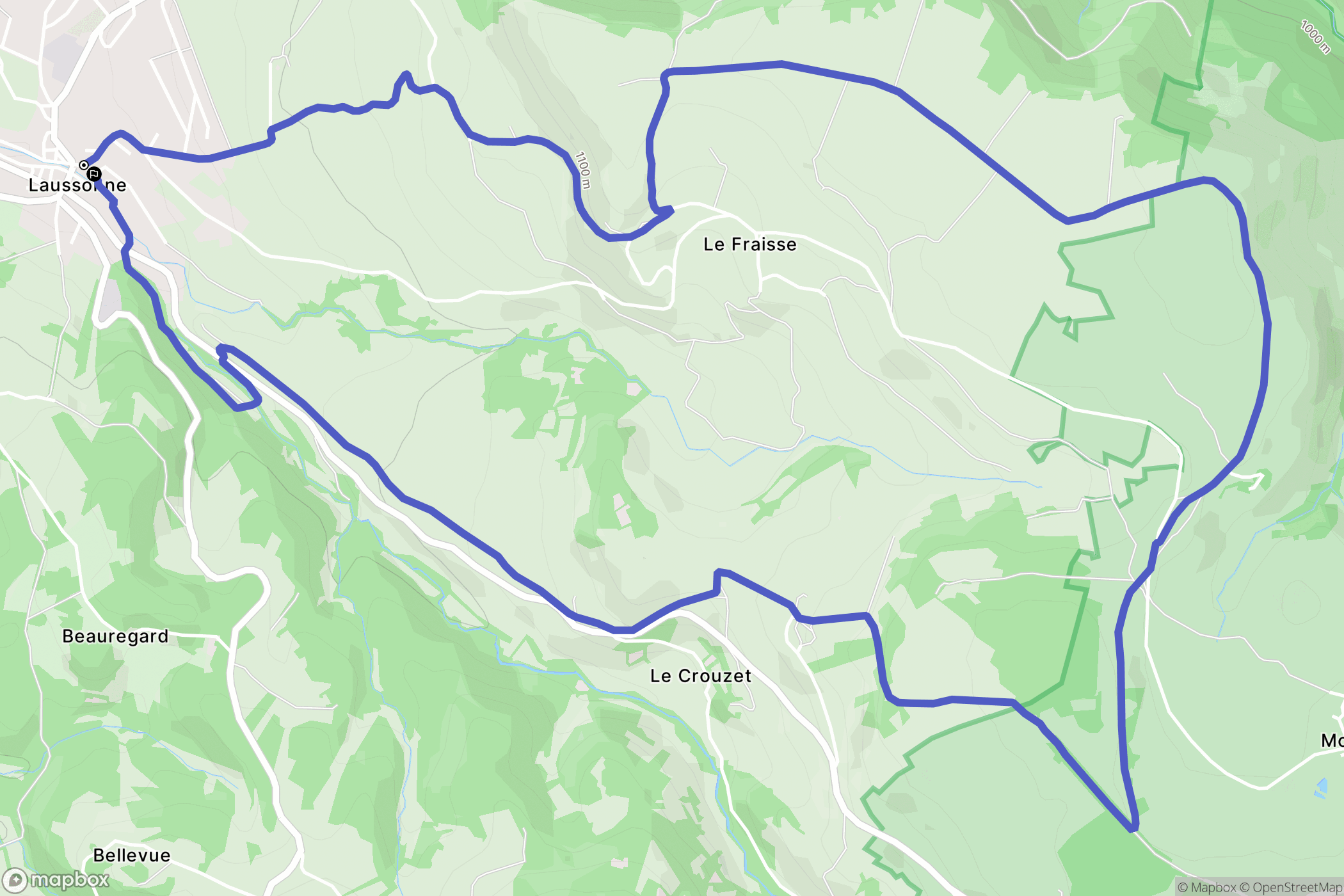 Laussonne : carte du parcours de randonnée - France