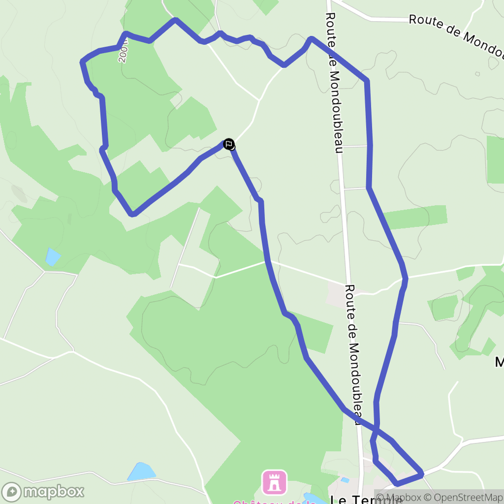 Le Temple : carte du parcours de randonnée - France