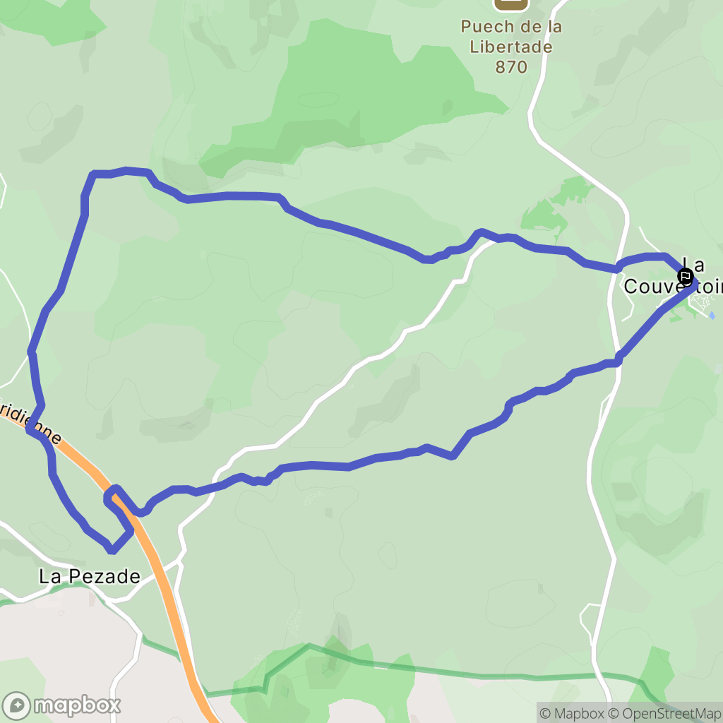 La Couvertoirade : carte du parcours de randonnée - France