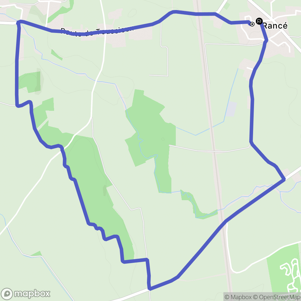 Rancé : carte du parcours de randonnée - France