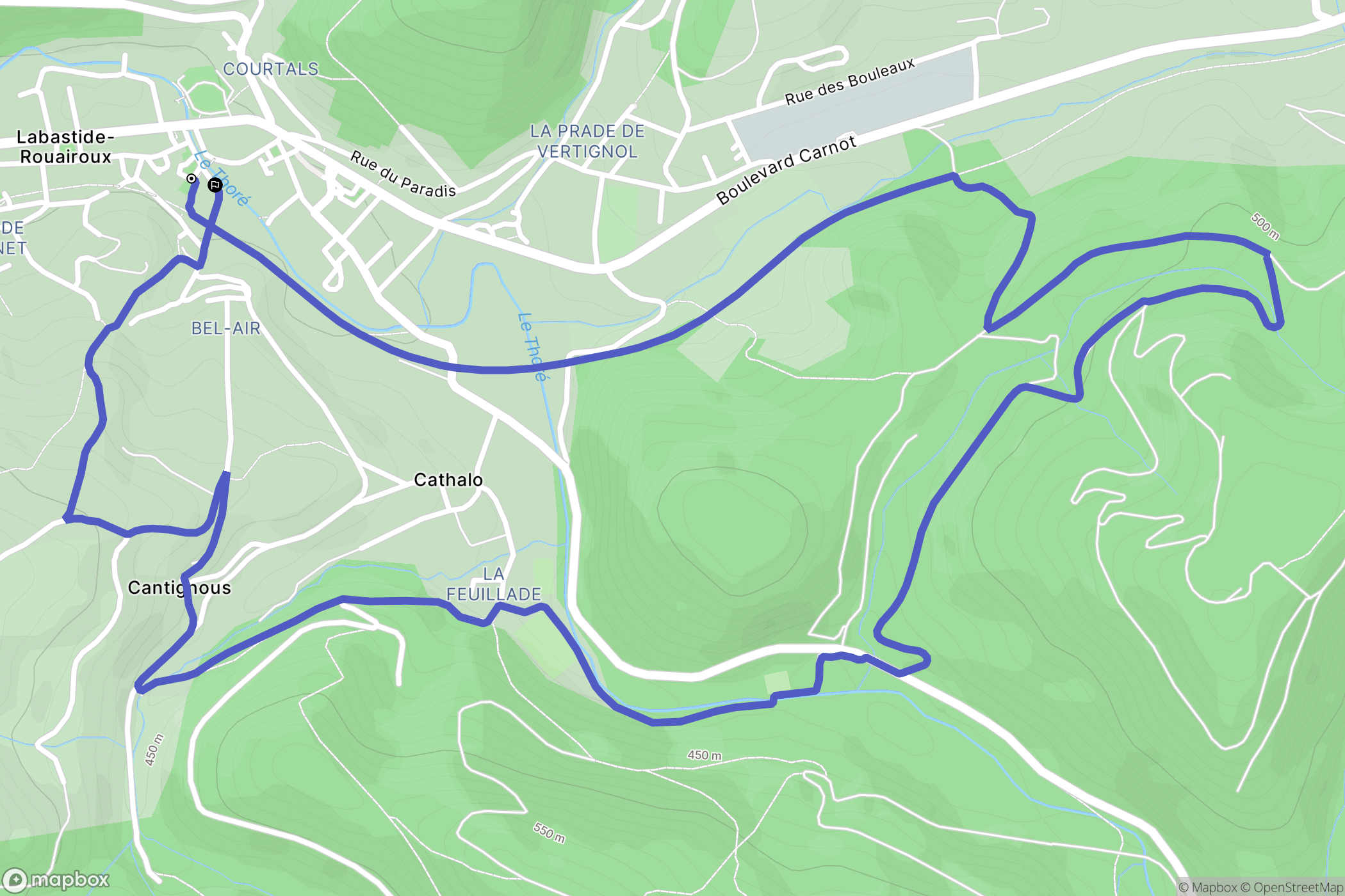 Labastide-Rouairoux : carte du parcours de randonnée - France