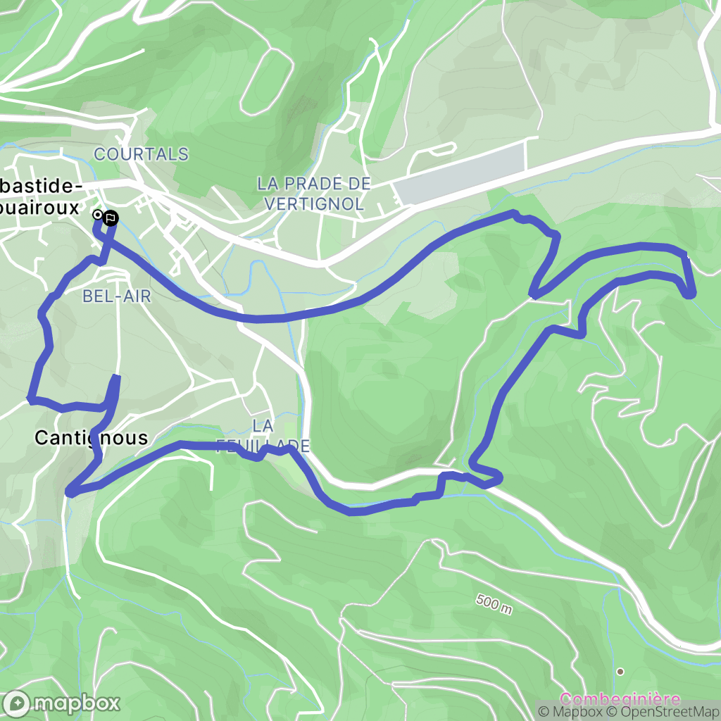 Labastide-Rouairoux : carte du parcours de randonnée - France
