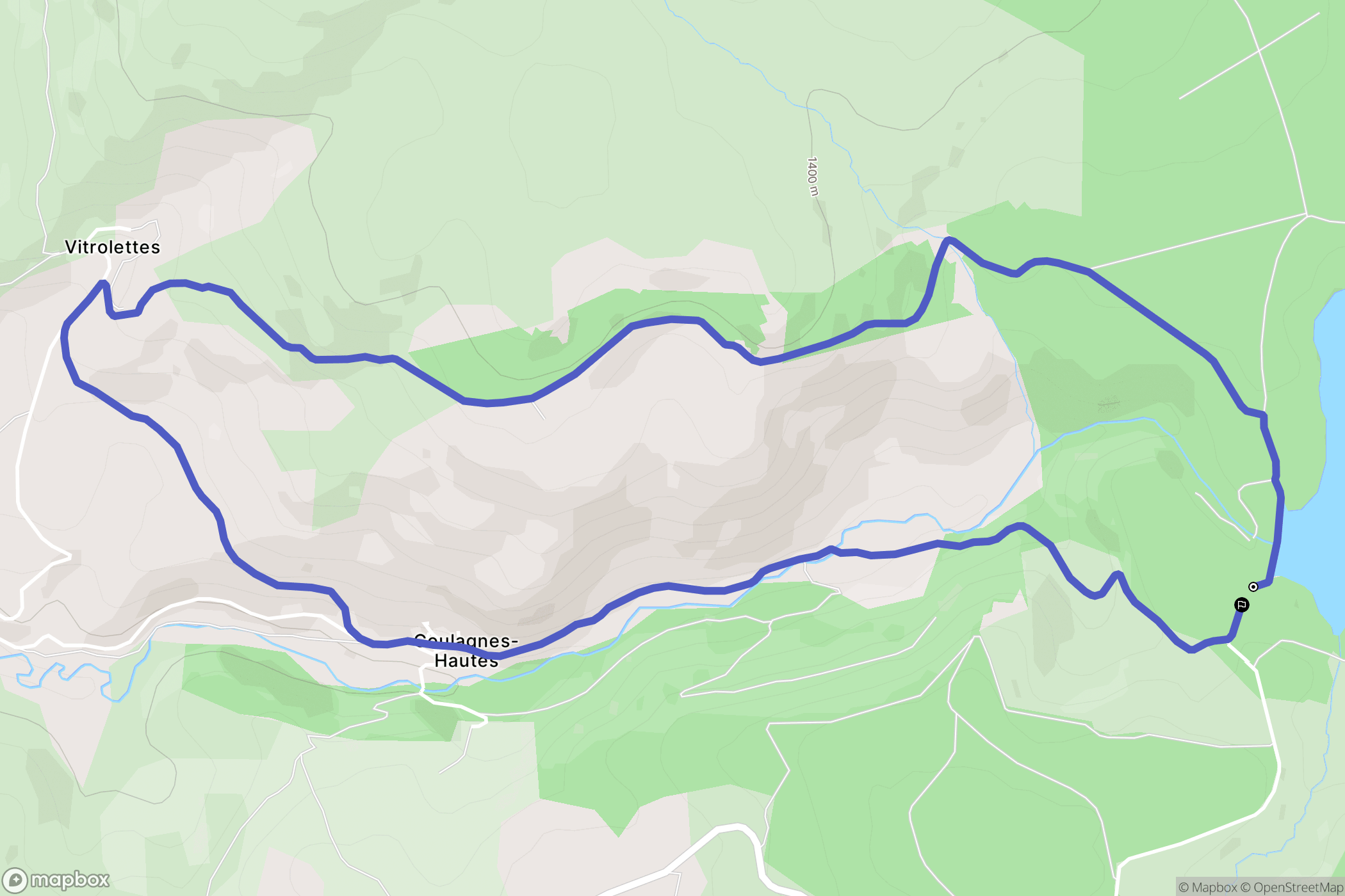 Monts-de-Randon : carte du parcours de randonnée - France