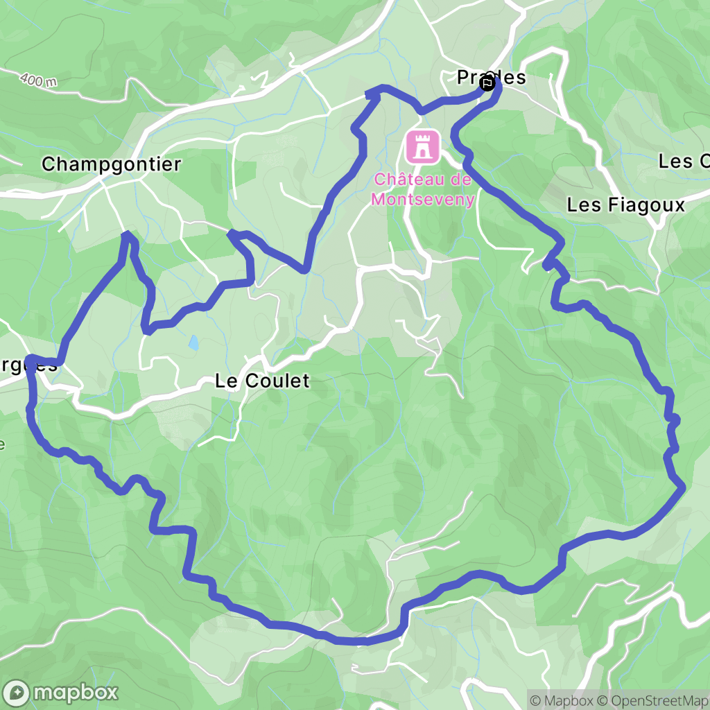 Prades : carte du parcours de randonnée - France