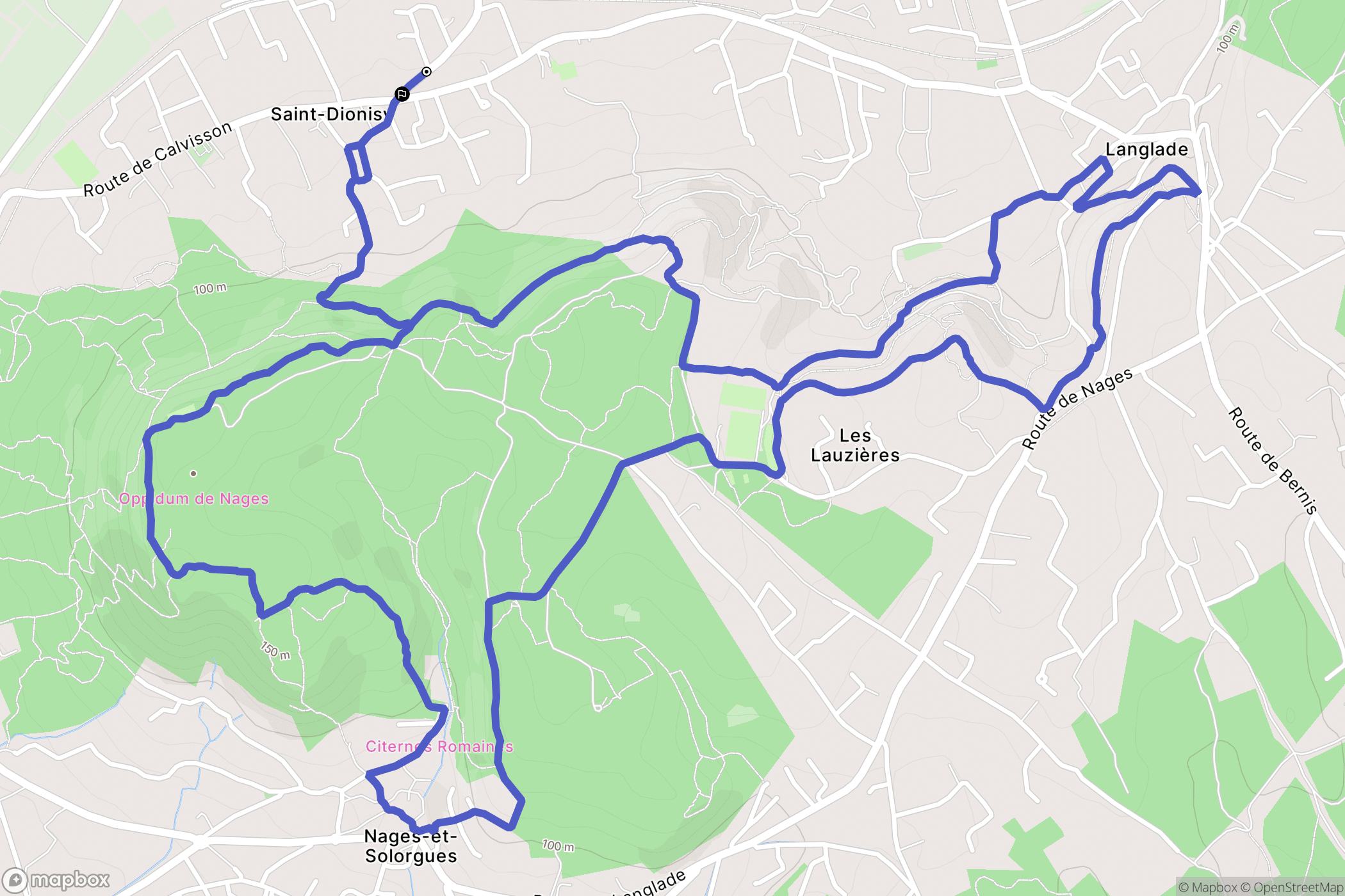Saint-Dionisy : carte du parcours de randonnée - France