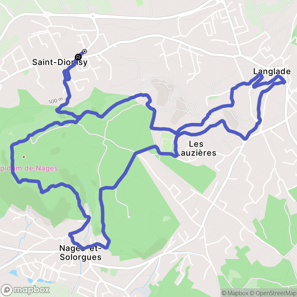 Saint-Dionisy : carte du parcours de randonnée - France