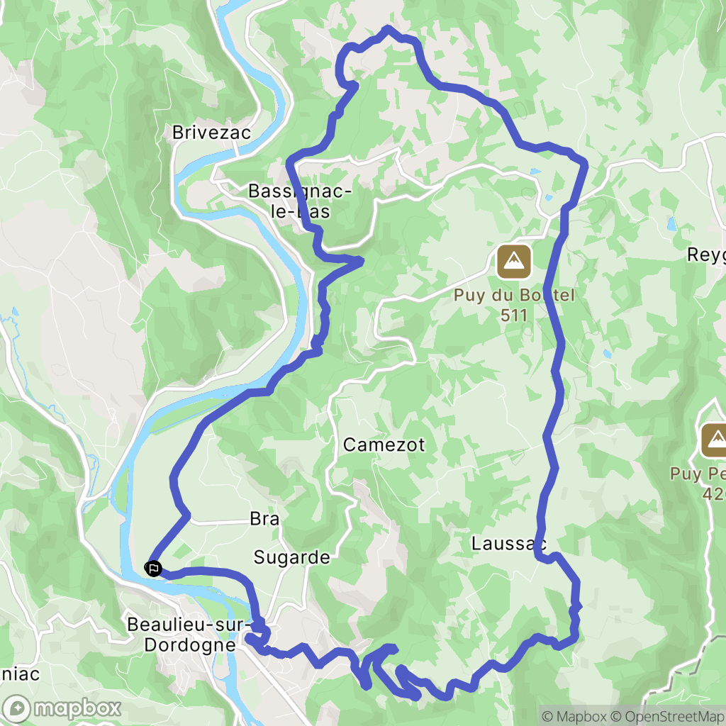 Altillac : carte du parcours de randonnée - France