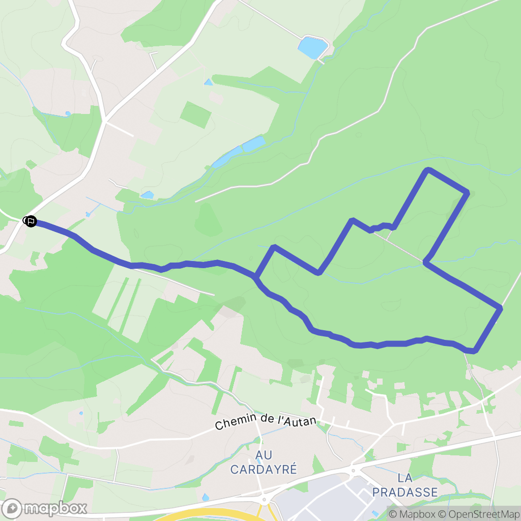 Pujaudran : carte du parcours de randonnée - France