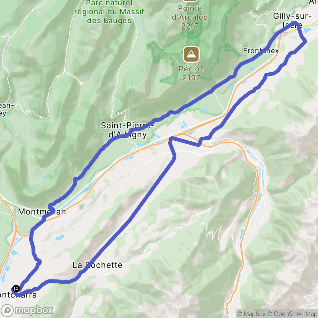 Pontcharra : carte du parcours de randonnée - France